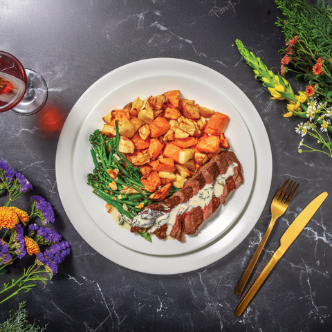 Hygge Meal - Garlic Butter Steak with Roasted Potatoes & Broccolini