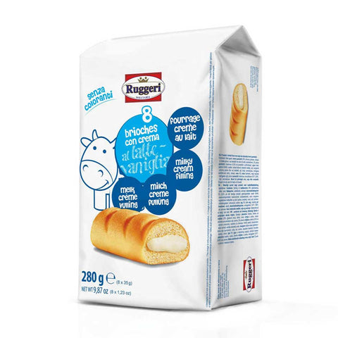 Image of Italian Brioches with Milk Cream 9.87 oz from Ruggeri, showcasing its packaging and branding.