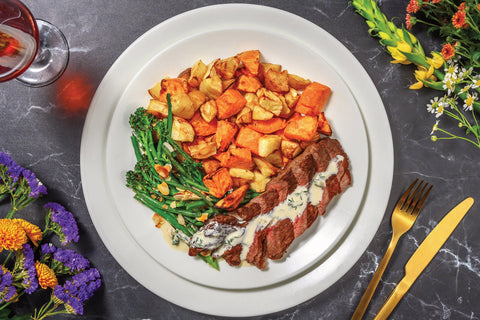 Garlic Butter Steak with Roasted Potatoes & Green Beans