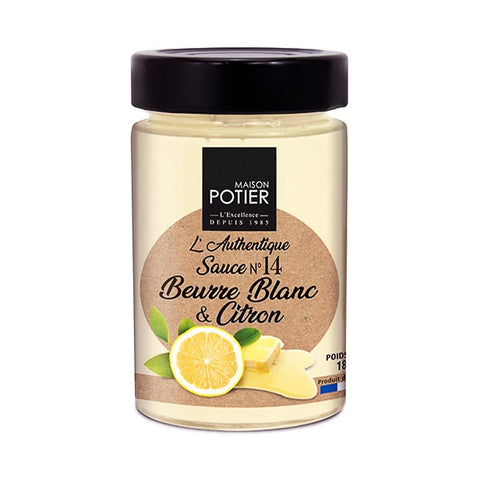 Image of French White Butter and Lemon Sauce 6.35 oz from Maison Potier, showcasing its packaging and branding.
