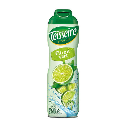 Image of a French Lime Syrup 20.3 fl oz from Teisseire, showcasing its packaging and branding.
